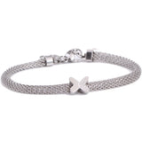 CZ Butterfly Charm Bracelet with Mesh Chain