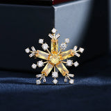 CZ Christmas Snowflake Brooch Pin Jewelry for Women Plated Corsage