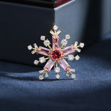 CZ Christmas Snowflake Brooches Pins for Women