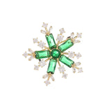 CZ Christmas Snowflake Brooches Pins for Women