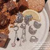 CZ Crystal Clip-On Stud Earrings Round Non-Pierced Women Girls