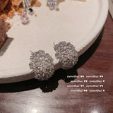 CZ Crystal Clip-On Stud Earrings Round Non-Pierced Women Girls