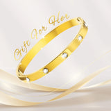 CZ Cuff Bangle Bracelet, Stainless Steel, Mother's Gift