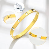 CZ Cuff Bangle Bracelet, Stainless Steel, Mother's Gift