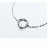 925 Silver CZ Flower Charm Bracelet Wedding Party Jewelry