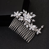 CZ Hair Comb Flower Clip Wedding Hair Accessories