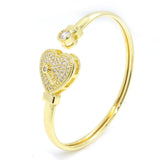 CZ Heart Bracelet Adjustable 18K Plated Women's Jewelry