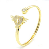 CZ Heart Bracelet Adjustable 18K Plated Women's Jewelry