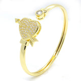 CZ Heart Bracelet Adjustable 18K Plated Women's Jewelry