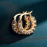 Cubic Zirconia High Women Hoop Earrings Stylish Accessories