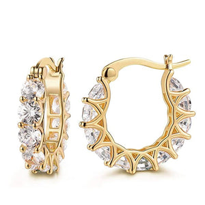 Cubic Zirconia High Women Hoop Earrings Stylish Accessories
