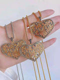 CZ Love Heart Necklace Pendant for Women