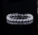 Geometric Crystal CZ Charm Bracelet Colorful Rhinestone Jewelry