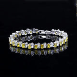 Geometric Crystal CZ Charm Bracelet Colorful Rhinestone Jewelry