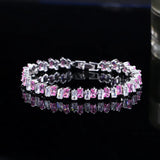 Geometric Crystal CZ Charm Bracelet Colorful Rhinestone Jewelry