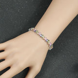 Geometric Crystal CZ Charm Bracelet Colorful Rhinestone Jewelry