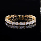 Geometric Crystal CZ Charm Bracelet Colorful Rhinestone Jewelry
