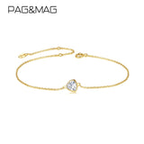 925 Silver Geometric Charm Bracelet with CZ Gemstone