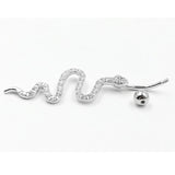 CZ Snake Belly Button Ring 925 Sterling Silver Navel Piercing
