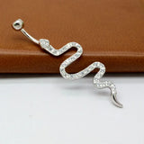 CZ Snake Belly Button Ring 925 Sterling Silver Navel Piercing