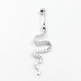 CZ Snake Belly Button Ring 925 Sterling Silver Navel Piercing