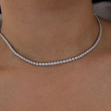 CZ Tennis Necklace Stainless Steel Bling Chain Dainty Jewelry 2mm 3mm 4mm 5mm