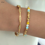 CZ Wave Bangles Stainless Steel Dainty Bangles