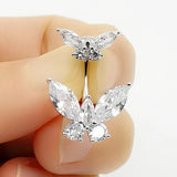 Cubic Zirconite Crystal Butterfly Belly Button Navel Piercing