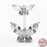Cubic Zirconite Crystal Butterfly Belly Button Navel Piercing