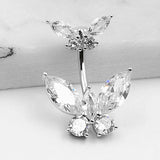 Cubic Zirconite Crystal Butterfly Belly Button Navel Piercing