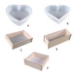 Cuboid Cube Heart Bookend Mold Epoxy Glue Silicone Mold Ornament Decor