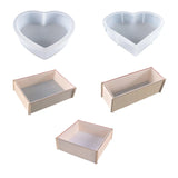 Cuboid Cube Heart Bookend Mold Epoxy Glue Silicone Mold Ornament Decor