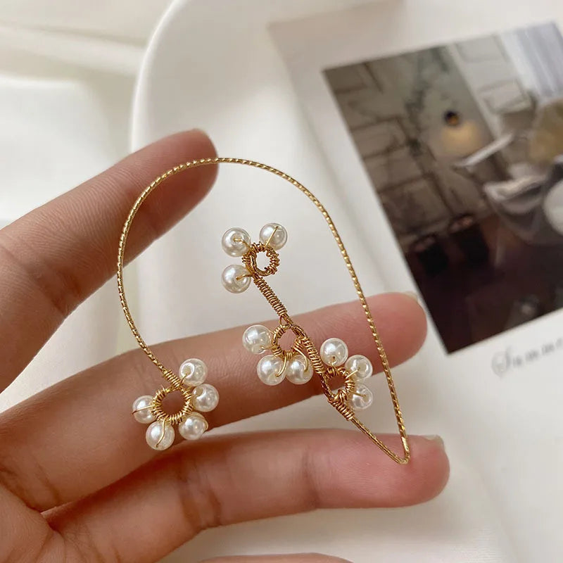 Crystal Cuff Big Earrings No Ear Hole Ear Clip on Jewelry Gift