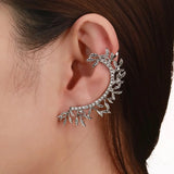 Crystal Cuff Big Earrings No Ear Hole Ear Clip on Jewelry Gift