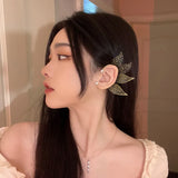 Crystal Cuff Big Earrings No Ear Hole Ear Clip on Jewelry Gift