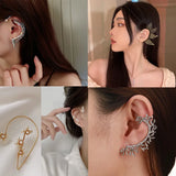 Crystal Cuff Big Earrings No Ear Hole Ear Clip on Jewelry Gift
