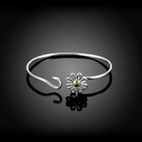 925 Silver Cuff Bracelet Plant Flower Woman Love Gift