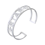 Stainless Steel Cuff Bracelet Bangle Zircon Women Gift