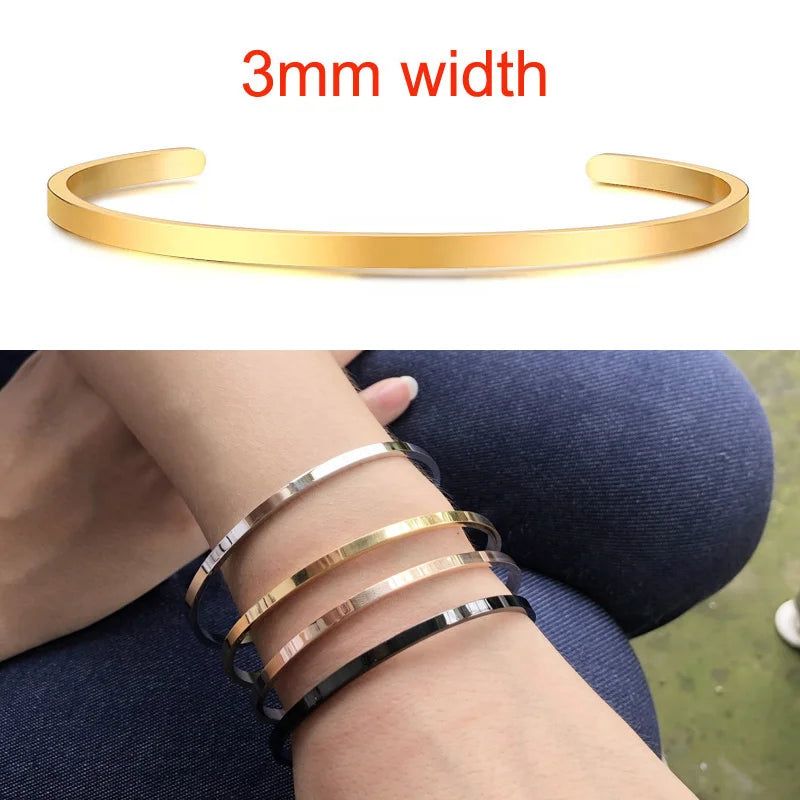 Stainless Steel Cuff Bracelet Bangle for Women