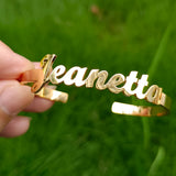 Customizable Name Bracelet Women Stainless Steel Cuff Bangle