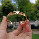 Personalized Heart Bracelet, Stainless Steel Name Open Bangle Women