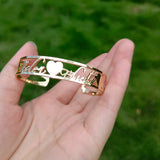 Personalized Heart Bracelet, Stainless Steel Name Open Bangle Women