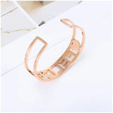 Customize Letter Cuff Bracelet Stainless Steel Bangle for Women