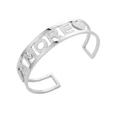 Personalized Stainless Steel Cuff Bracelet with Zircon Letter Design