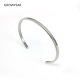 Thin Silver Stainless Steel Cuff Bracelet for Women