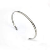 Thin Silver Stainless Steel Cuff Bracelet for Women