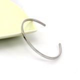 Thin Silver Stainless Steel Cuff Bracelet for Women
