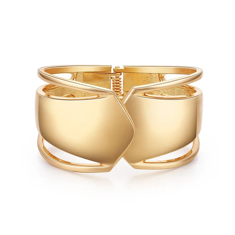 Metal Cuff Bracelet for Women Hollow Out Design Punk Style