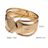 Metal Cuff Bracelet for Women Hollow Out Design Punk Style