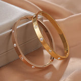 Crystal Stainless Steel Cuff Bracelet Women